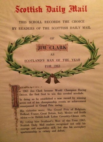Jim Clark, élu : "Homme de l'année écossaise 1963"
Contribution Albert Cato
